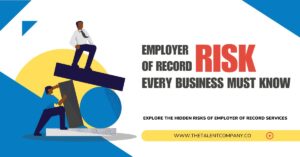 Professional illustration showing global workforce management and compliance risks associated with Employer of Record services, including international payroll, legal oversight, and cross-border employment structures.